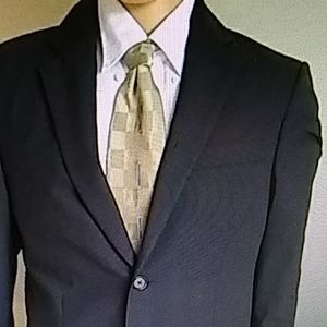 Express black wool suit jacket